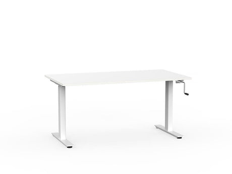 Agile 1500 x 800 Winder Adj Desk-Desking-White-White-Commercial Traders - Office Furniture