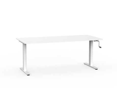 Agile 1800 x 800 Winder Adj Desk-Desking-White-White-Commercial Traders - Office Furniture