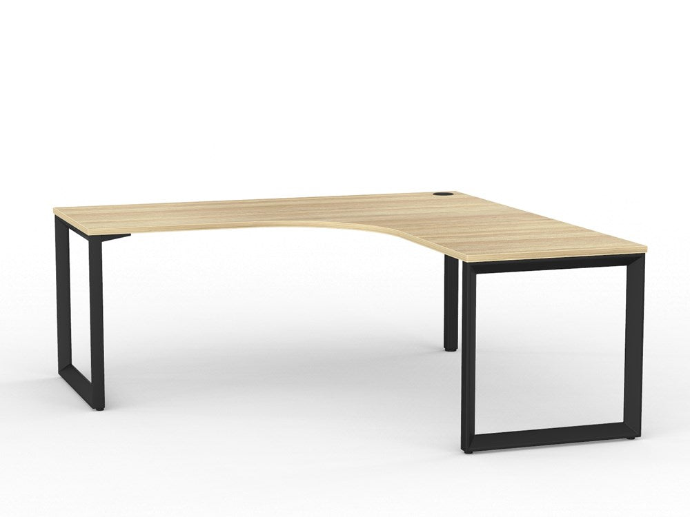 Anvil 1800 x 1800 x 700 Workstation-Desking-Atlantic Oak Top/Black-Commercial Traders - Office Furniture