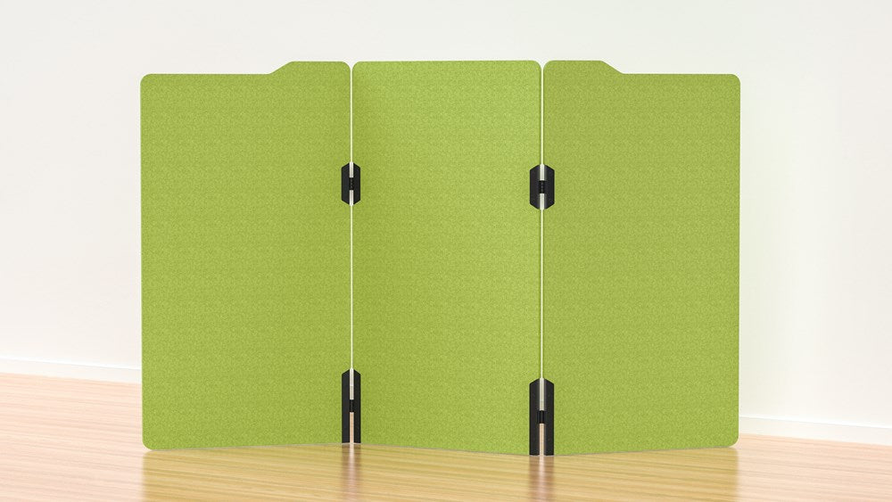 Milford Acoustic Freestanding 3 Partition - 1800h x 1000w -24mm thick-Noise Reduction-Apple Green-Commercial Traders - Office Furniture