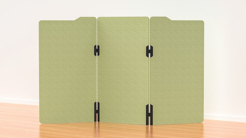 Milford Acoustic Freestanding 3 Partition - 1800h x 1000w -24mm thick-Noise Reduction-Leaf Green-Commercial Traders - Office Furniture