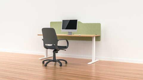 Milford Acoustic Desk Screen Modesty Panel-Office Partitons-600 x 1200-Leaf Green-Commercial Traders - Office Furniture