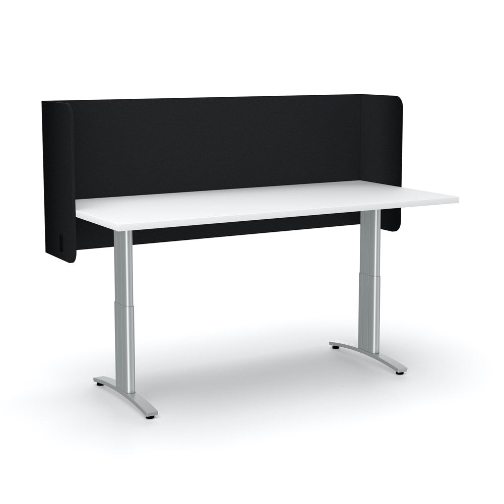 Acoustic Desk Screen Pod-Office Partitons-600 x 1200 mm-Black-Commercial Traders - Office Furniture