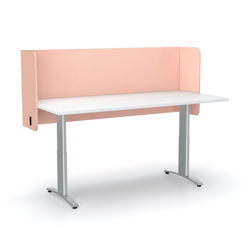 Acoustic Desk Screen Pod-Office Partitons-600 x 1200 mm-Blush Pink-Commercial Traders - Office Furniture