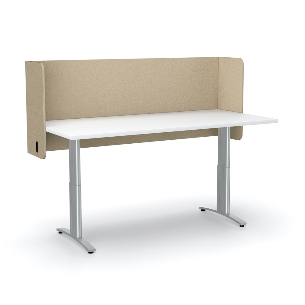 Acoustic Desk Screen Pod-Office Partitons-600 x 1200 mm-Dark camel-Commercial Traders - Office Furniture