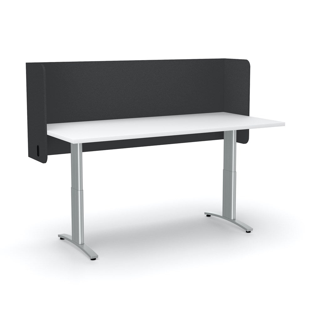 Acoustic Desk Screen Pod-Office Partitons-600 x 1200 mm-Dark grey-Commercial Traders - Office Furniture