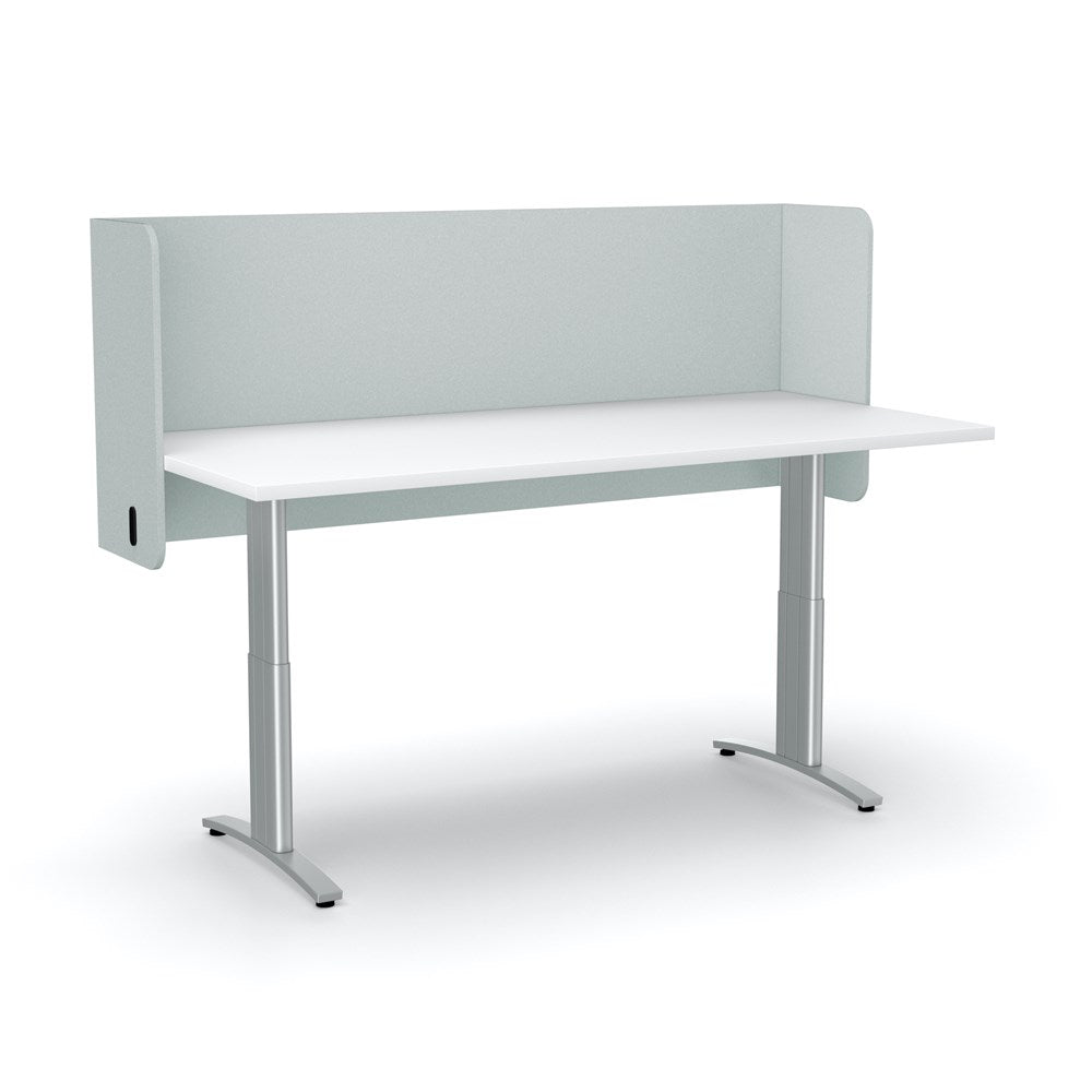 Acoustic Desk Screen Pod-Office Partitons-600 x 1200 mm-Light grey-Commercial Traders - Office Furniture