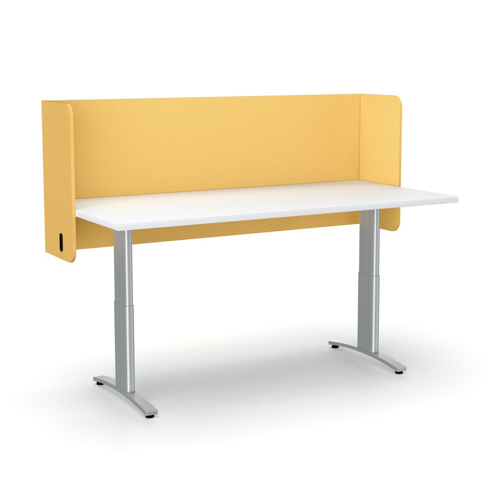 Acoustic Desk Screen Pod-Office Partitons-600 x 1200 mm-Mustard-Commercial Traders - Office Furniture