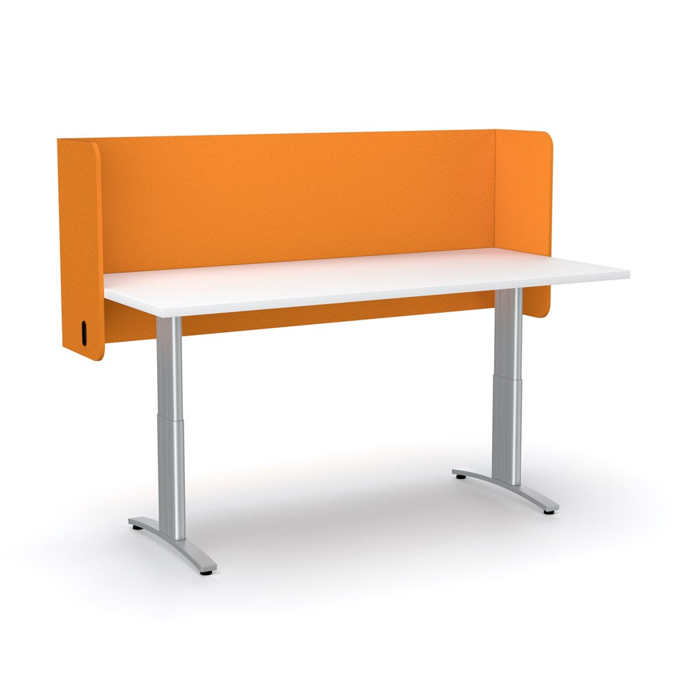 Acoustic Desk Screen Pod-Office Partitons-600 x 1200 mm-Orange-Commercial Traders - Office Furniture
