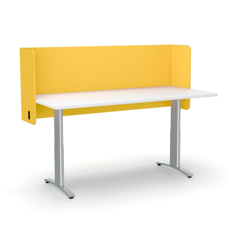 Acoustic Desk Screen Pod-Office Partitons-600 x 1200 mm-Yellow-Commercial Traders - Office Furniture