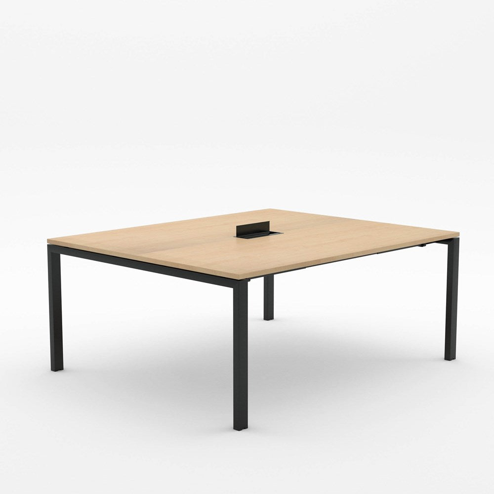 Alti Meeting Table 1800 x 1500-Meeting Tables-Affinity Maple-Black-North Island-Commercial Traders - Office Furniture