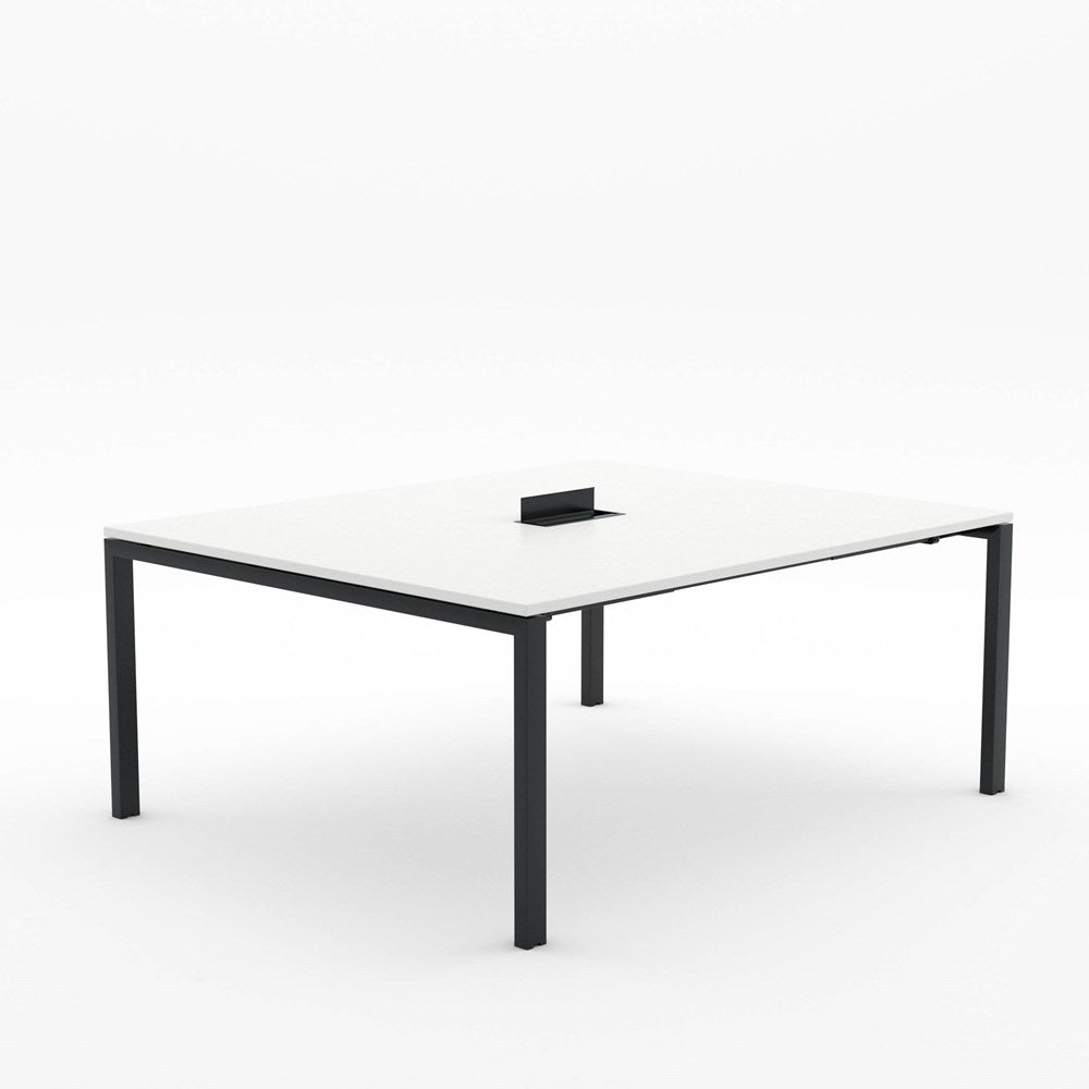 Alti Meeting Table 1800 x 1500-Meeting Tables-White-Black-North Island-Commercial Traders - Office Furniture