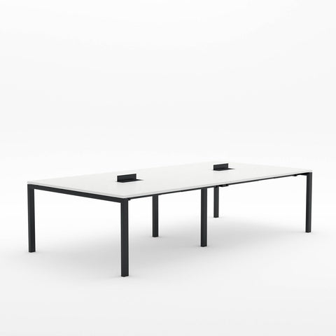 Alti Meeting Table 3000 x 1500-Meeting Tables-White-Black-North Island-Commercial Traders - Office Furniture