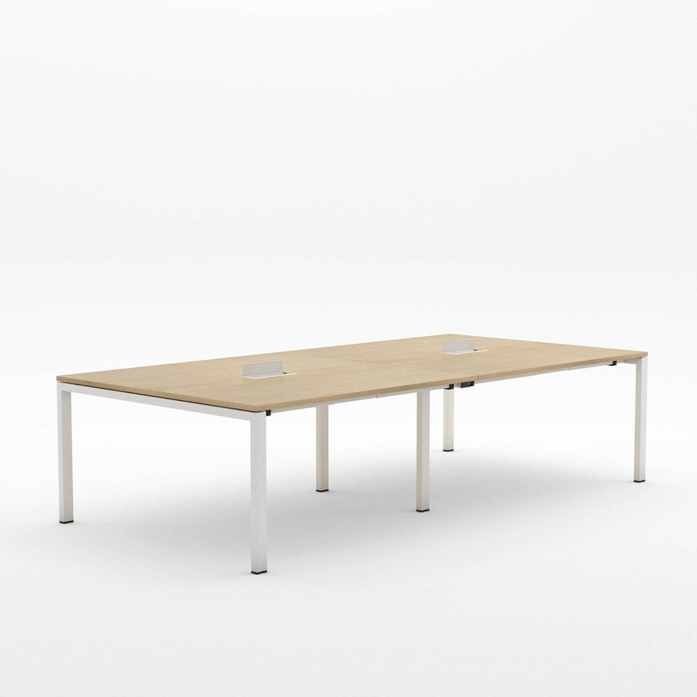 Alti Meeting Table 3000 x 1500 - White Frame Only-Meeting Tables-Refined Oak-White-North Island (Ground Floor Only)-Commercial Traders - Office Furniture