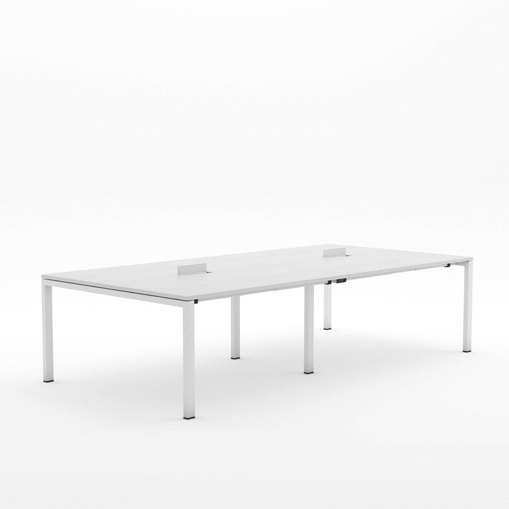 Alti Meeting Table 3000 x 1500 - White Frame Only-Meeting Tables-Silver Strata-White-North Island (Ground Floor Only)-Commercial Traders - Office Furniture
