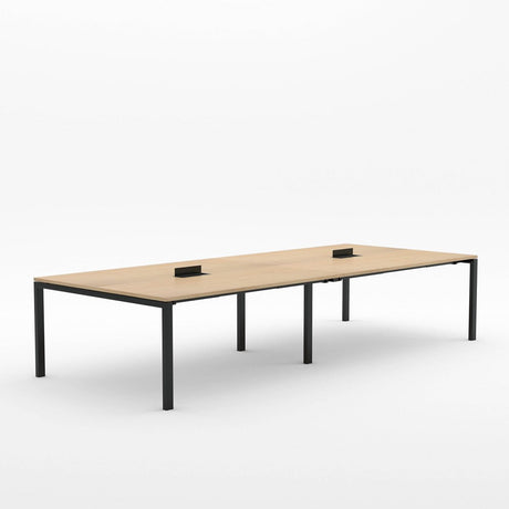 Alti Meeting Table 3600 x 1500-Meeting Tables-Affinity Maple-Black-North Island (Ground Floor Only)-Commercial Traders - Office Furniture