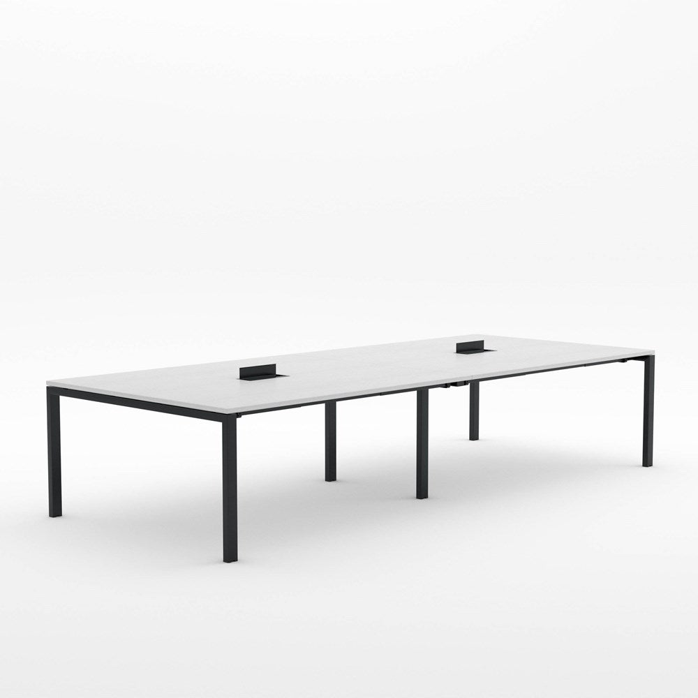 Alti Meeting Table 3600 x 1500-Meeting Tables-Silver Strata-Black-North Island (Ground Floor Only)-Commercial Traders - Office Furniture