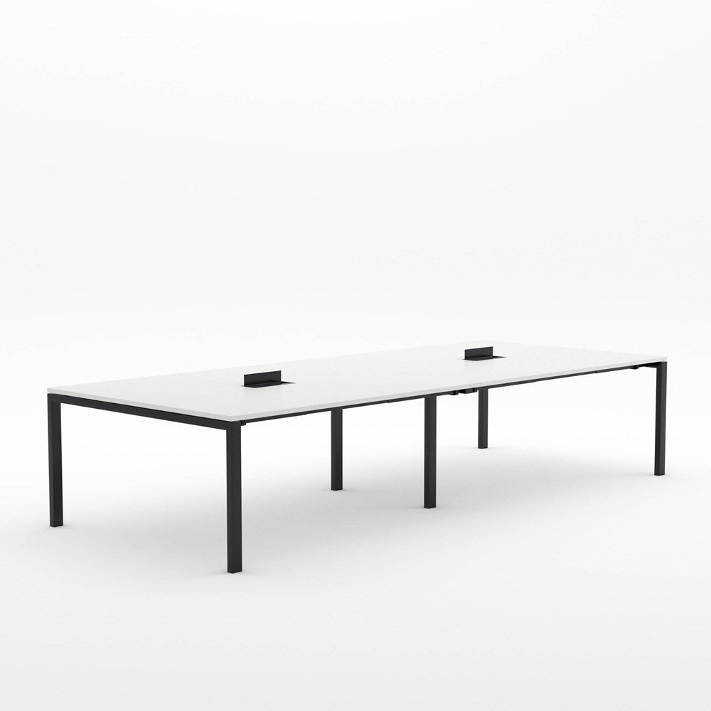 Alti Meeting Table 3600 x 1500-Meeting Tables-White-Black-North Island (Ground Floor Only)-Commercial Traders - Office Furniture