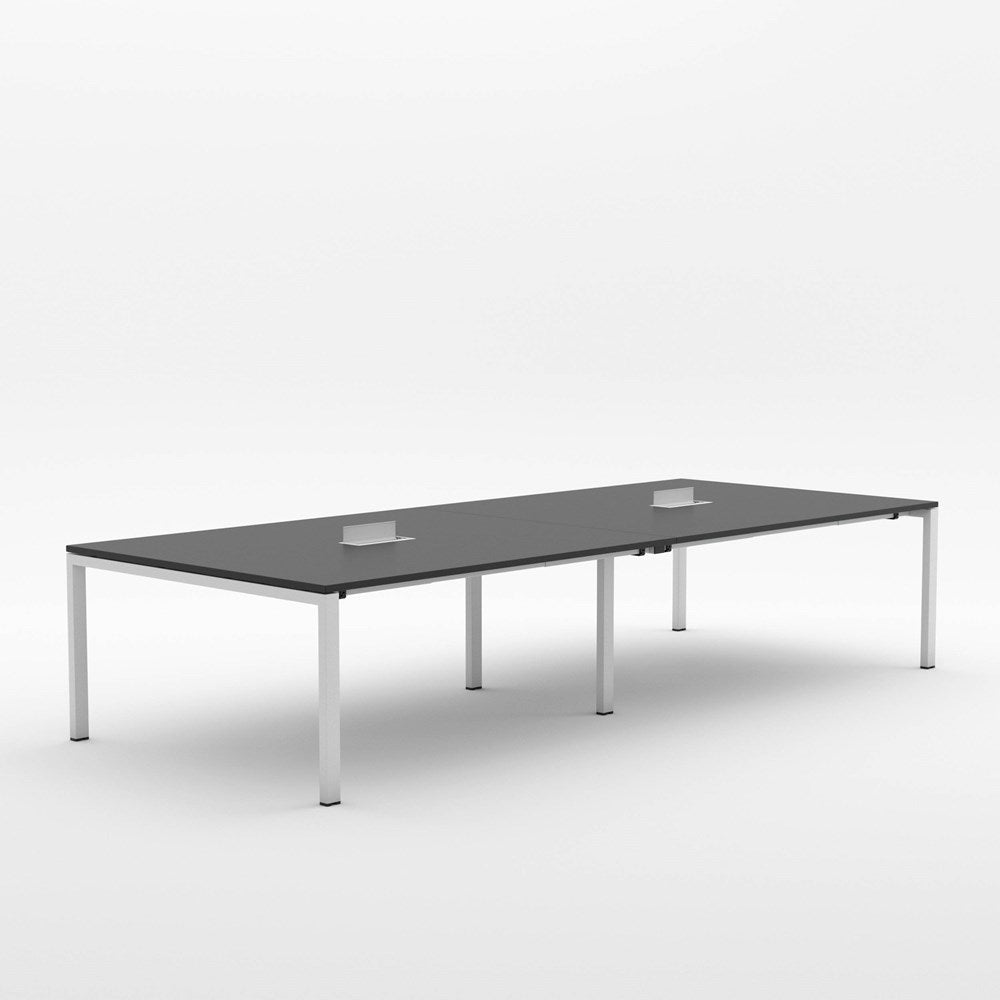 Alti Meeting Table 3600 x 1500 - White Frame Only-Meeting Tables-Black-White-North Island (Ground Floor only)-Commercial Traders - Office Furniture