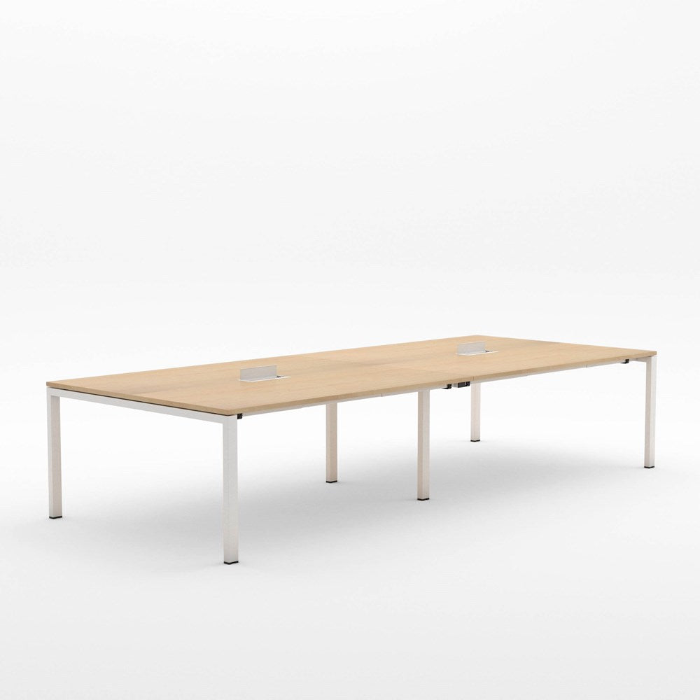 Alti Meeting Table 3600 x 1500 - White Frame Only-Meeting Tables-Affinity Maple-White-North Island (Ground Floor only)-Commercial Traders - Office Furniture