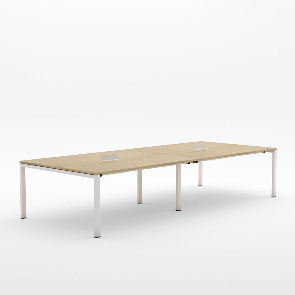 Alti Meeting Table 3600 x 1500 - White Frame Only-Meeting Tables-Refined Oak-White-North Island (Ground Floor only)-Commercial Traders - Office Furniture