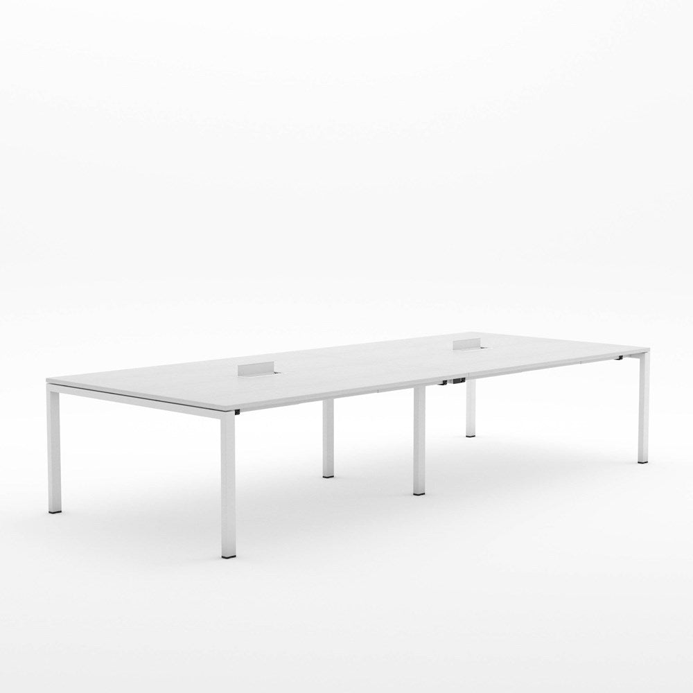 Alti Meeting Table 3600 x 1500 - White Frame Only-Meeting Tables-Silver Strata-White-North Island (Ground Floor only)-Commercial Traders - Office Furniture