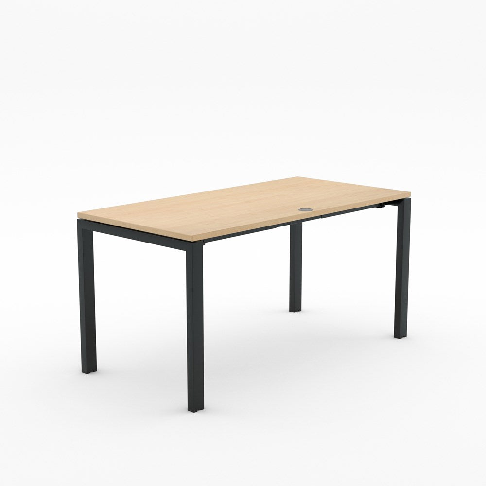 Alti 1500 x 750 Desk-Desking-Affinity Maple-Black-Delivery to North Island-Commercial Traders - Office Furniture