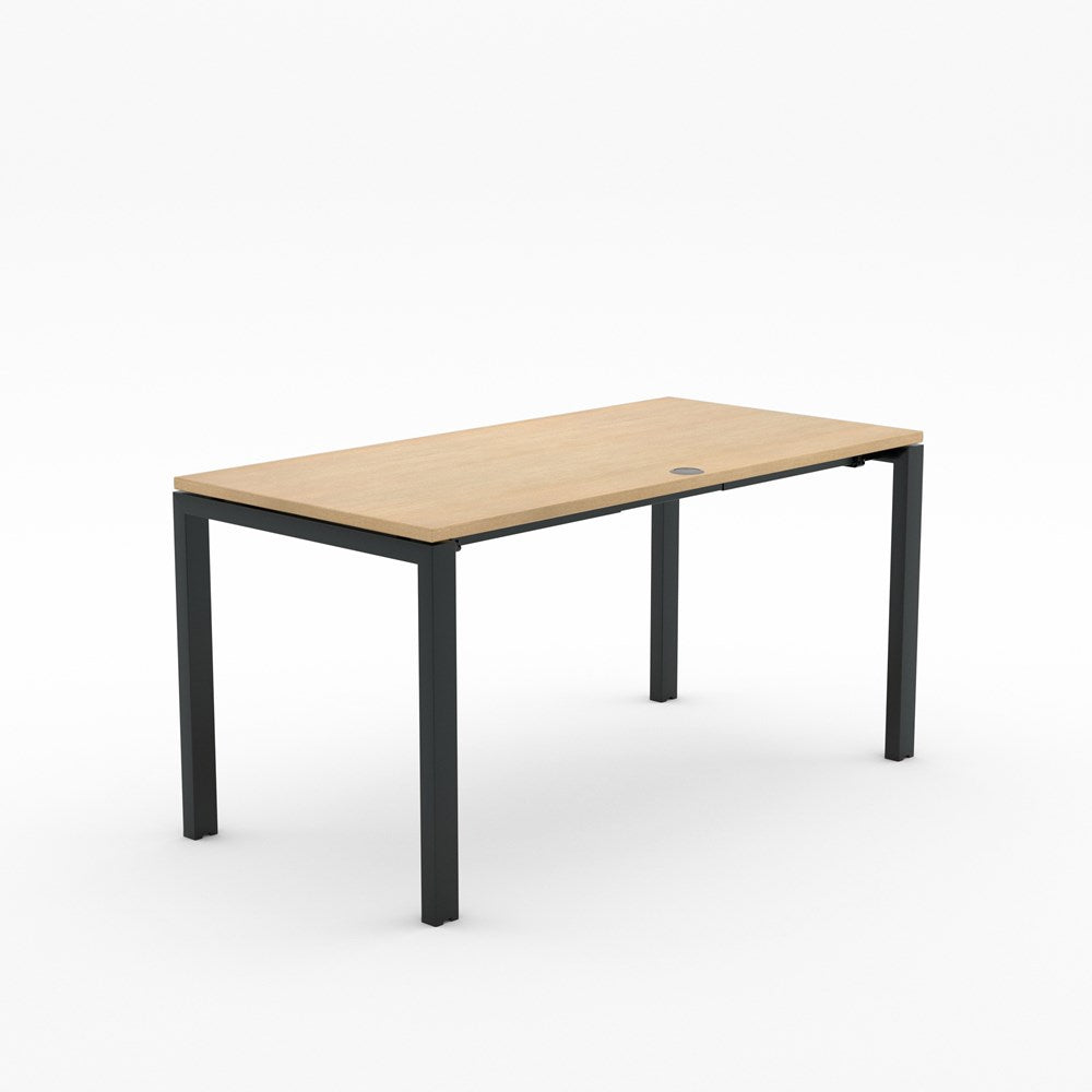 Alti 1500 x 750 Desk-Desking-Refined Oak-Black-Delivery to North Island-Commercial Traders - Office Furniture