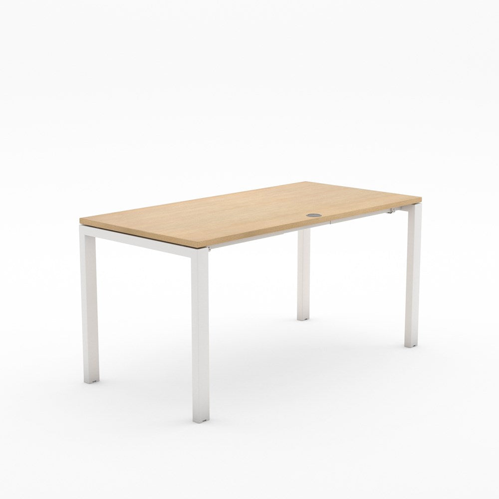 Alti 1500 x 750 Desk-Desking-Refined Oak-White-Delivery to North Island-Commercial Traders - Office Furniture