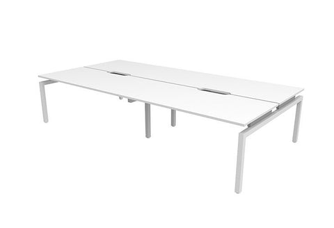 Balance 1200 Wide Desks - 4 Person Pod (Back to Back)-Desking-Silver Strata-White-800mm-Commercial Traders - Office Furniture