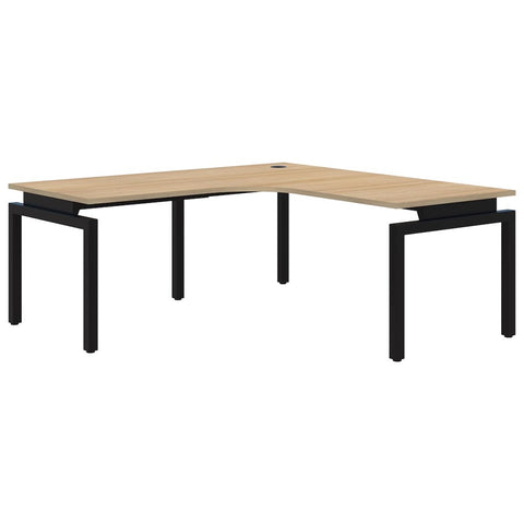Balance 90° corner workstation-Desking-1500 x 1500 x 800-Classic Oak-Black-Commercial Traders - Office Furniture