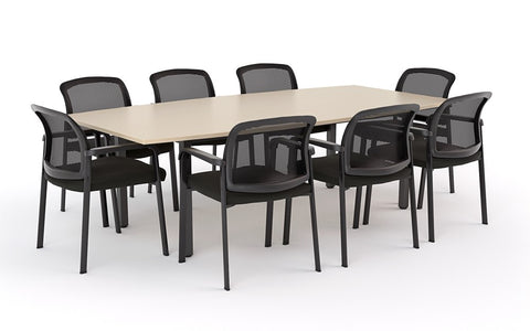 Cubit Boardroom Table and Ozone Chair Package-Meeting Room Furniture-Silver-6 chairs-Commercial Traders - Office Furniture