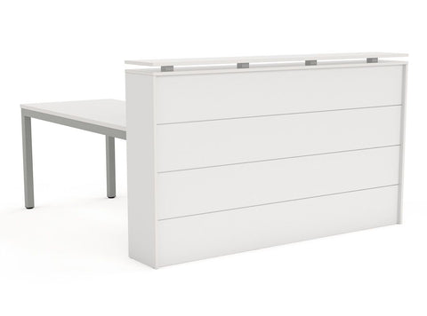 Cubit Reception Counter with Cubit Workstation-Reception Furniture-White-White-White-Commercial Traders - Office Furniture