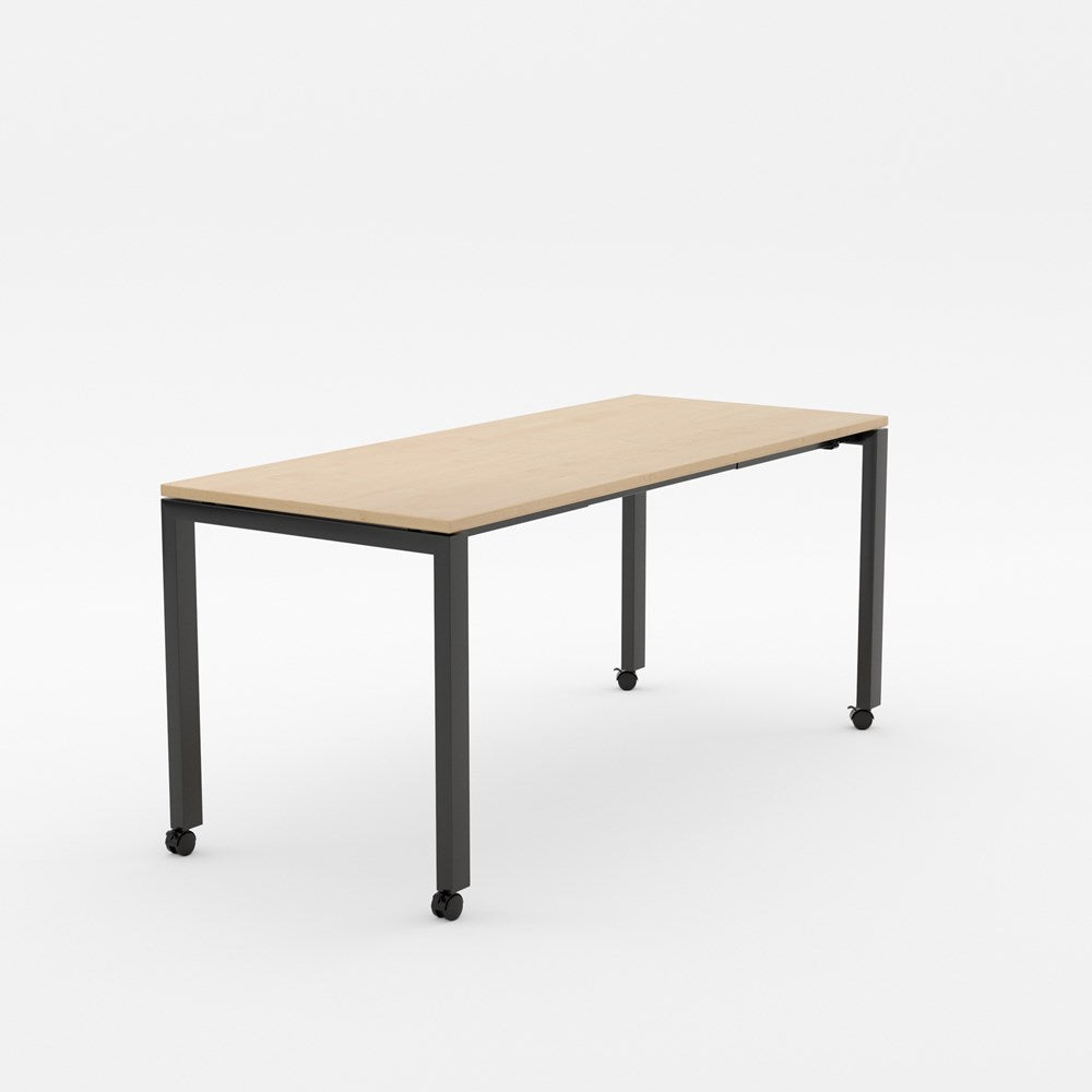 Alti Mobile Project Table 1800 x 750-Desking-Affinity Maple-Black-Delivery to North Island-Commercial Traders - Office Furniture