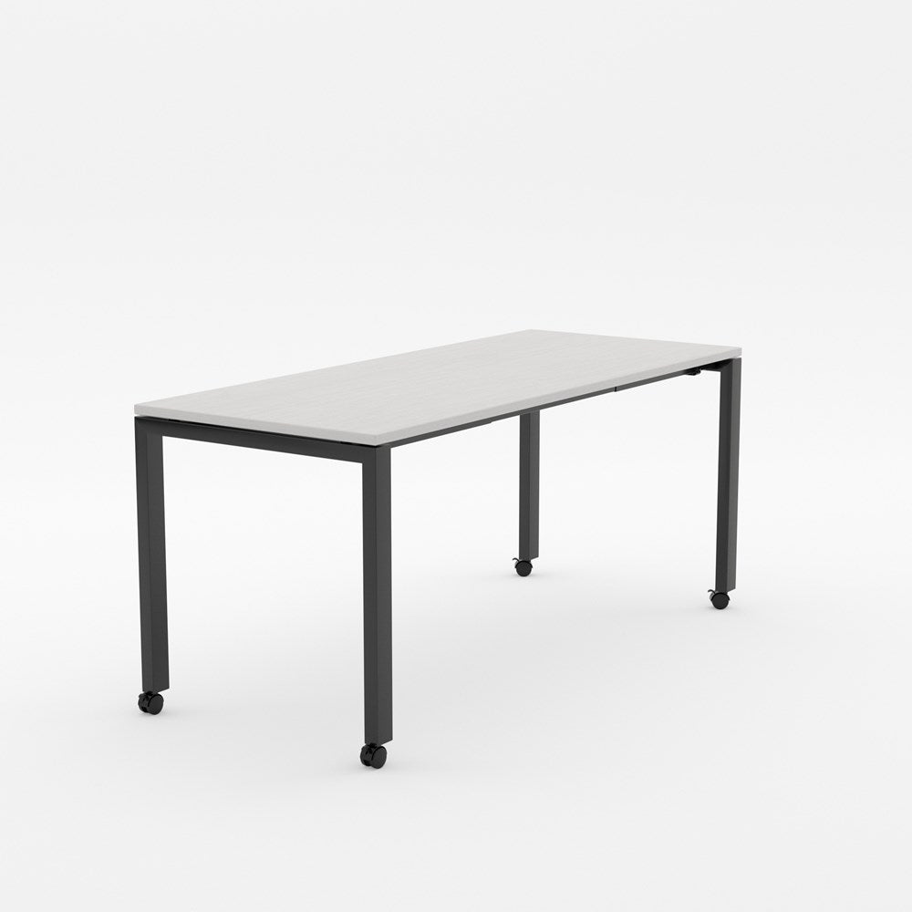Alti Mobile Project Table 1800 x 750-Desking-White-Black-Delivery to North Island-Commercial Traders - Office Furniture