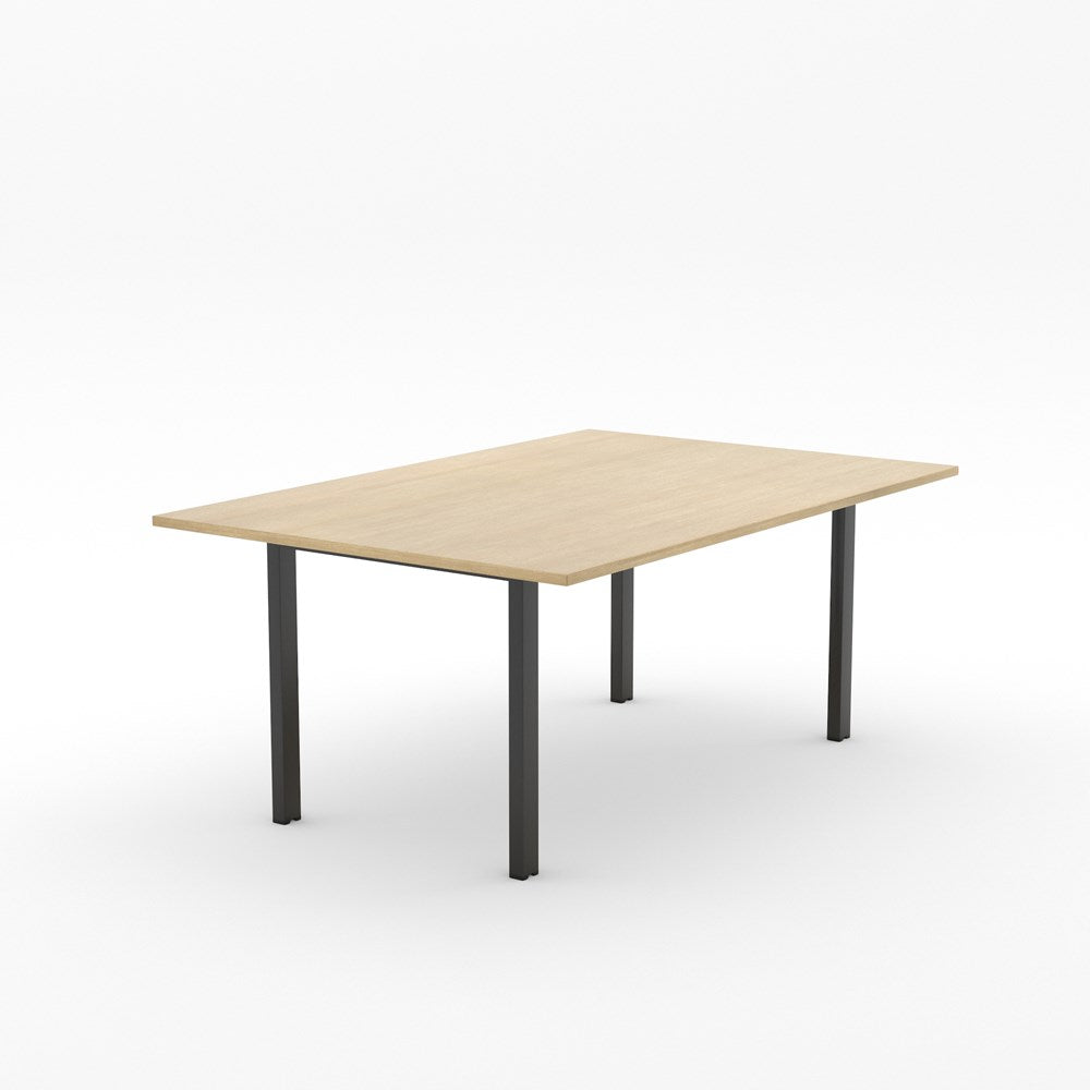 ALTI Meeting Table 1800 x 1200-Meeting Room Furniture-Refined Oak-Black-North Island-Commercial Traders - Office Furniture