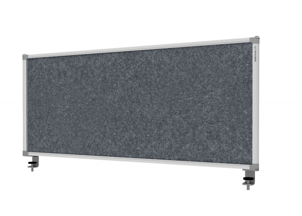 Desk Mount Partitions - 1800w-Office Partitons-Charcoal-45mm-Commercial Traders - Office Furniture