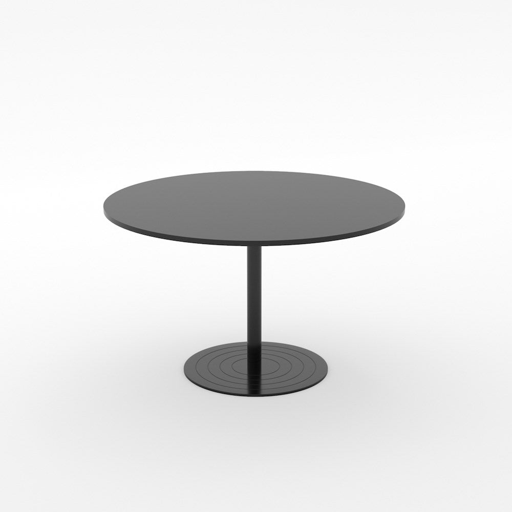 Essentials Meeting Table 1200 dia Disc Base-Meeting Room Furniture-Black-Black Disc-North Island-Commercial Traders - Office Furniture