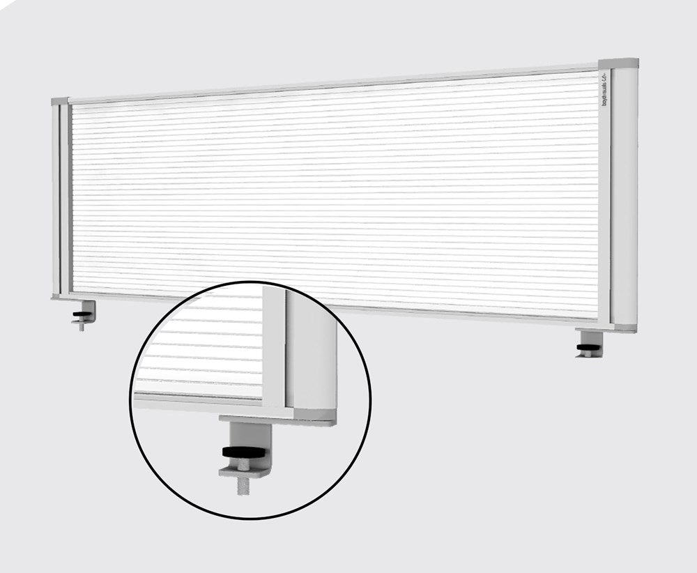 Desk Mount Partitions - 1800w-Office Partitons-Polycarbonate-45mm-Commercial Traders - Office Furniture