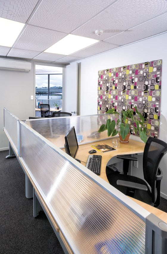 Desk Mount Partitions - 1800w-Office Partitons-Blue-45mm-Commercial Traders - Office Furniture