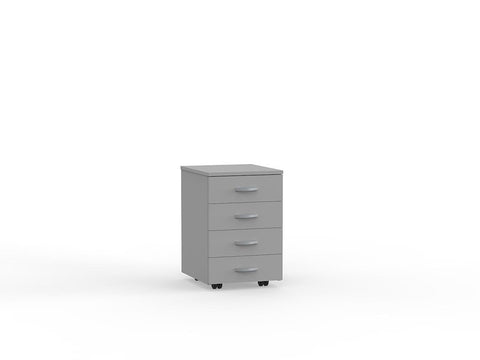 EKO 4 Drawer Mobile-Storage-Silver-Commercial Traders - Office Furniture