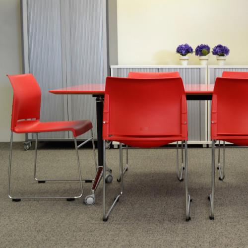 Buro Envy Chair -Stackable-Meeting Room Furniture-White-Assembled - Auckland and Christchurch-Commercial Traders - Office Furniture