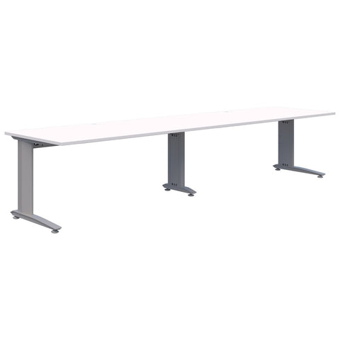Energy Desk Inline 2 pod desk - 1800 Wide X 800 Deep-Desking-Snow Velvet-Silver-Commercial Traders - Office Furniture