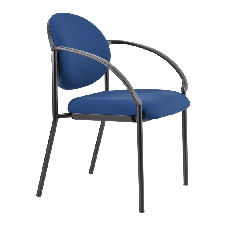 Buro Essence Visitor Chair - Arms included-Meeting Room Furniture-Dark Blue-Flat Pack-Commercial Traders - Office Furniture