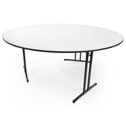 Banquet Table 1800 Wide (3 Legs)-Meeting Room Furniture-White-Black-Auckland Delivery-Commercial Traders - Office Furniture