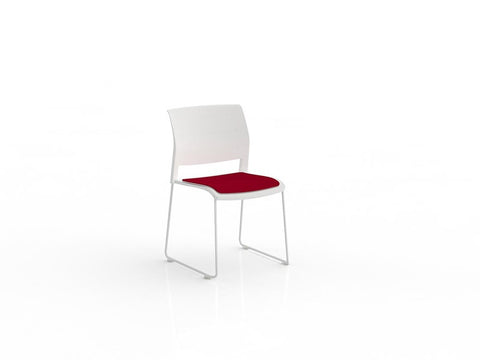 Mote Chair - Padded Seat-Meeting Room Furniture-Charcoal-Breathe-White-Commercial Traders - Office Furniture