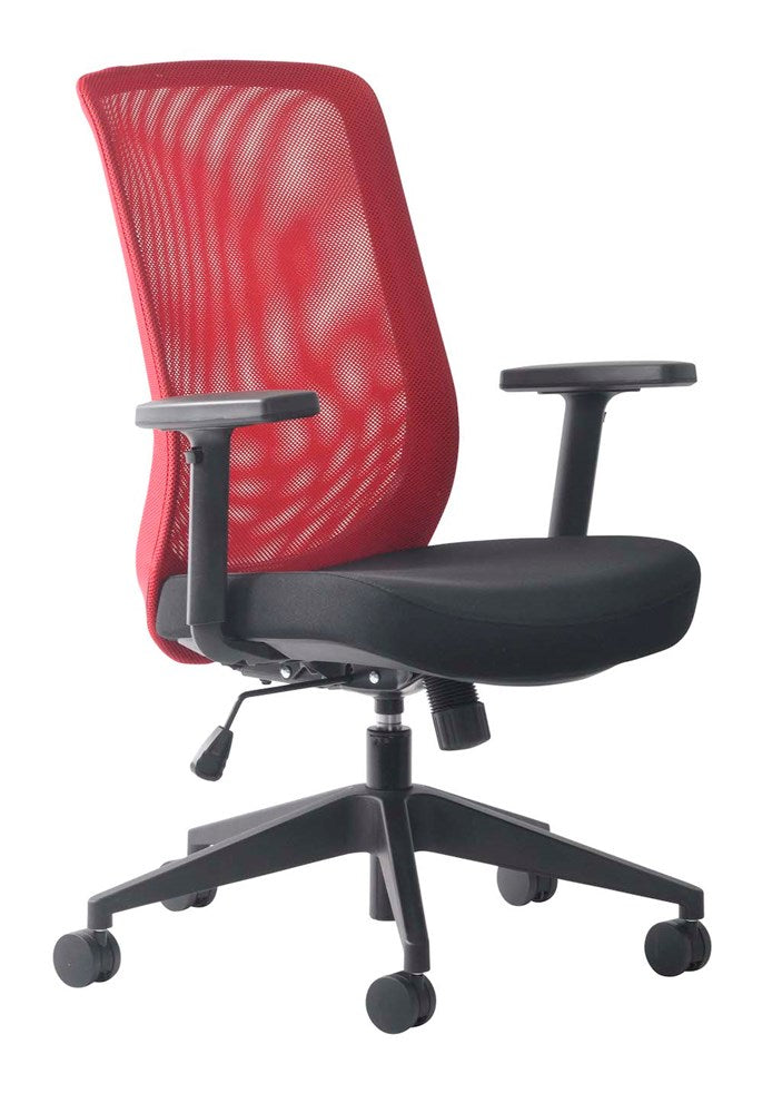 Buro Mondo Gene Mesh Chair-Office Chairs-Red-Flat Pack-Commercial Traders - Office Furniture