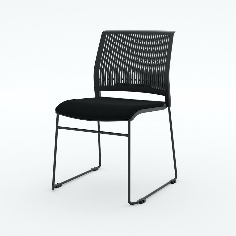 Alti Deluxe 1600 Long Canteen Table and Magnus Chair Package-Lunchroom Tables-Black Top / Black Frame-Blue-North Island Delivery-Commercial Traders - Office Furniture