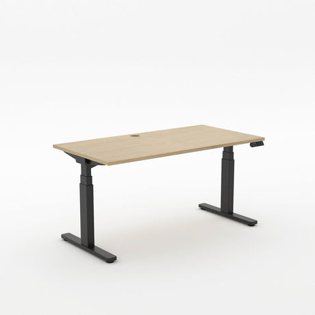 Alti 1500 x 750 Electric Standing Desk-Desking-Refined Oak-Black-North Island-Commercial Traders - Office Furniture