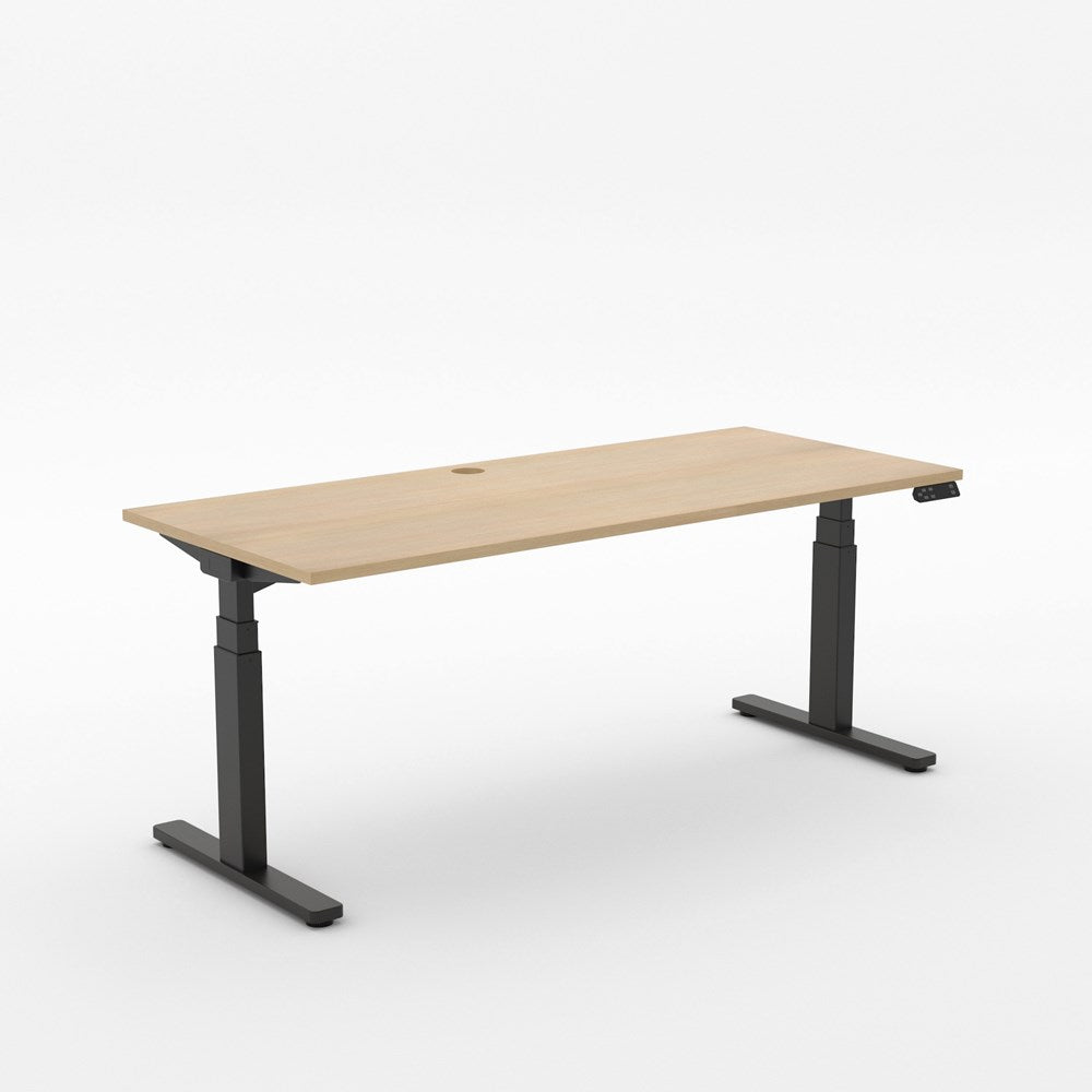 Alti 1800 x 750 Electric Standing Desk-Desking-Refined Oak-Black-North Island-Commercial Traders - Office Furniture